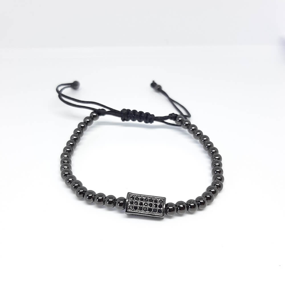 Bracciale con perla in metallo fatto a mano charm cubitale