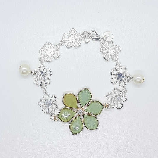 Bracciale fiore charm perla