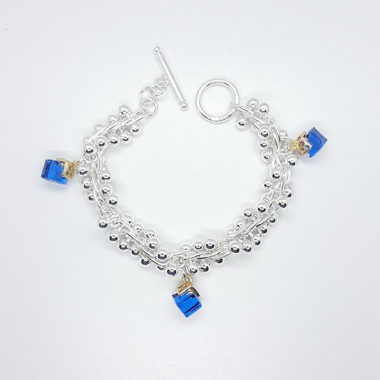 Bracciale catena perle charm cubo