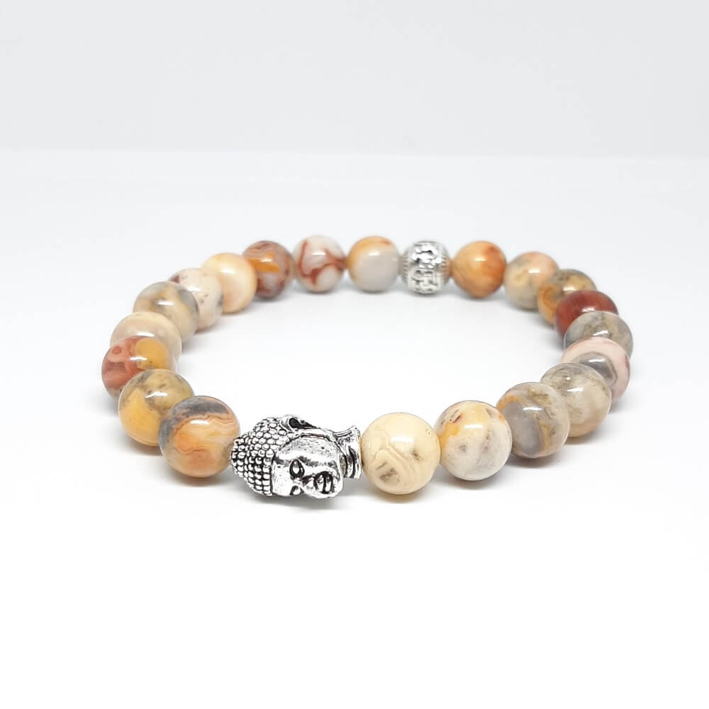 Bracciale con pietra fatto a mano charm buddha elastico