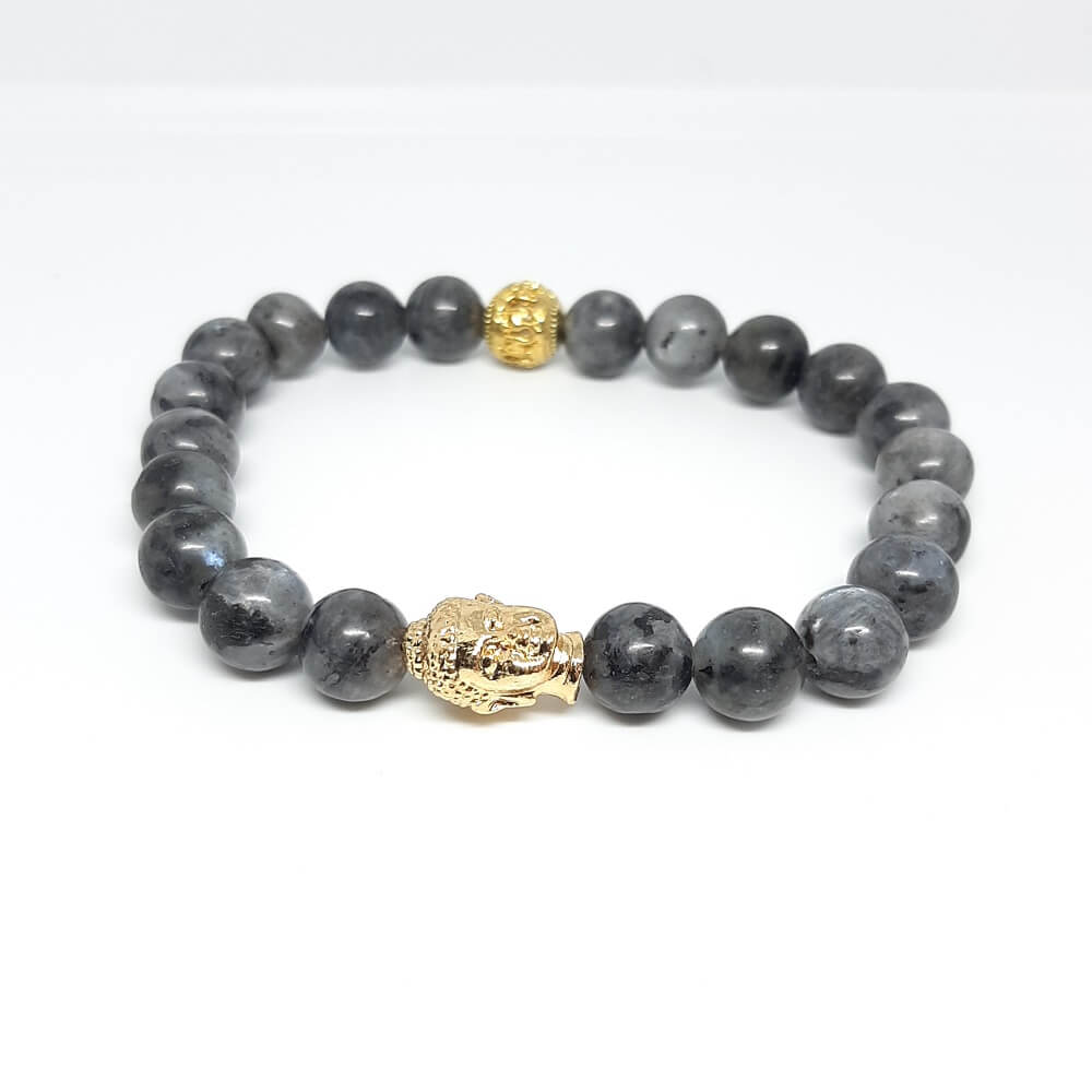 Bracciale con pietra fatto a mano charm buddha elastico