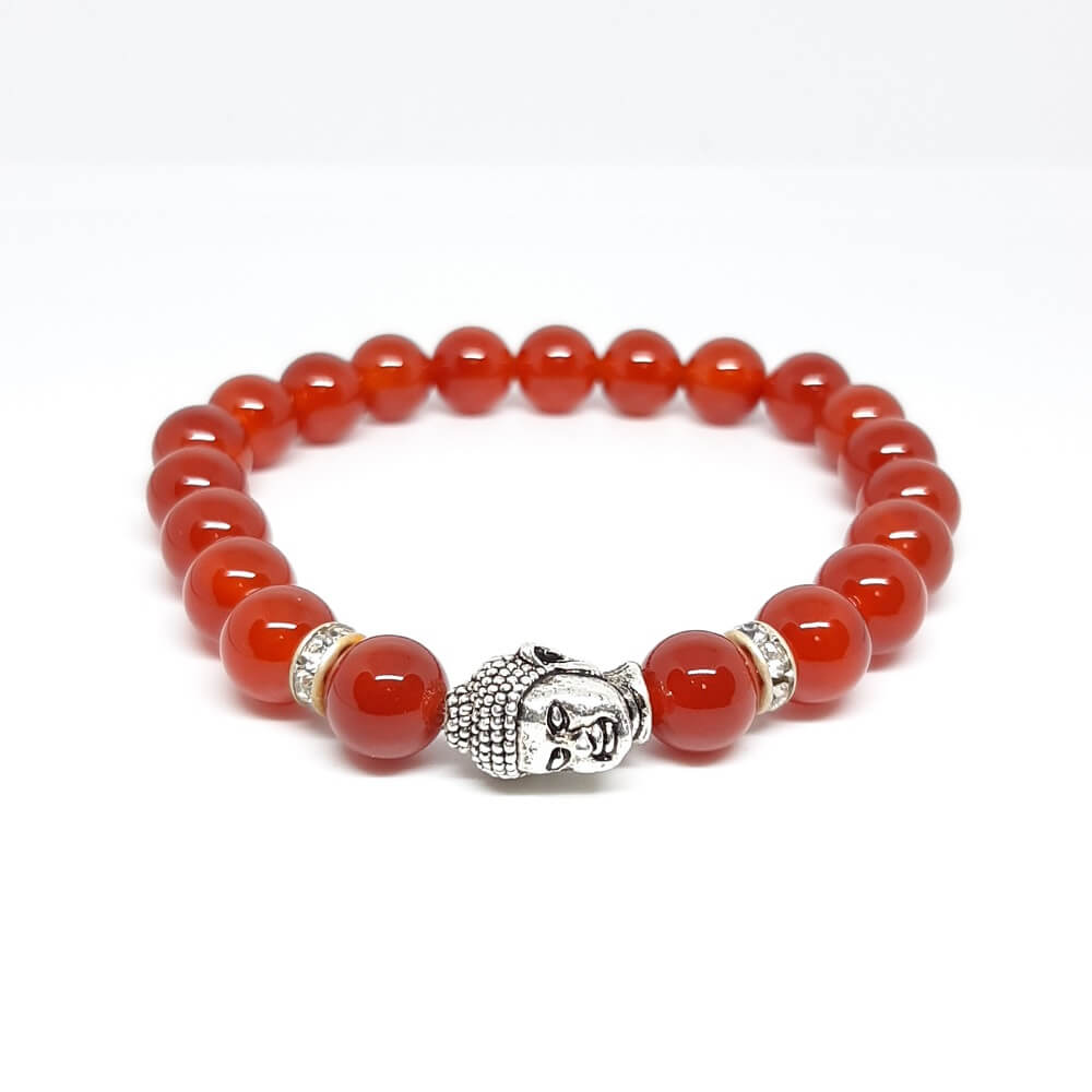 Bracciale con pietre fatto a mano charm buddha elastico