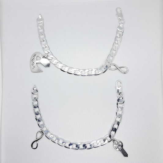 Bracciale per coppia amore amicizia con chiave del cuore infinito