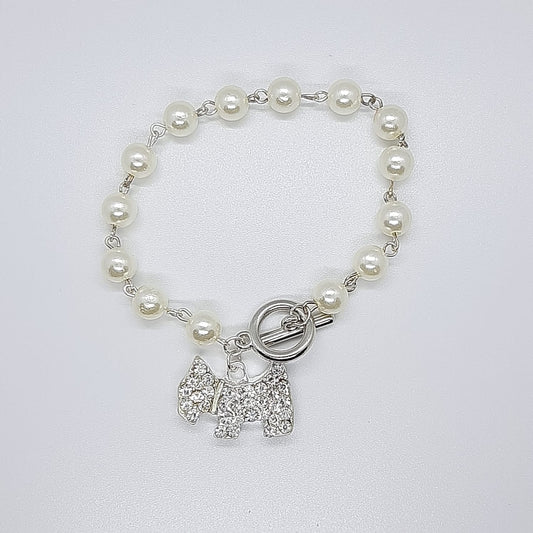 bracciale perla charms cane