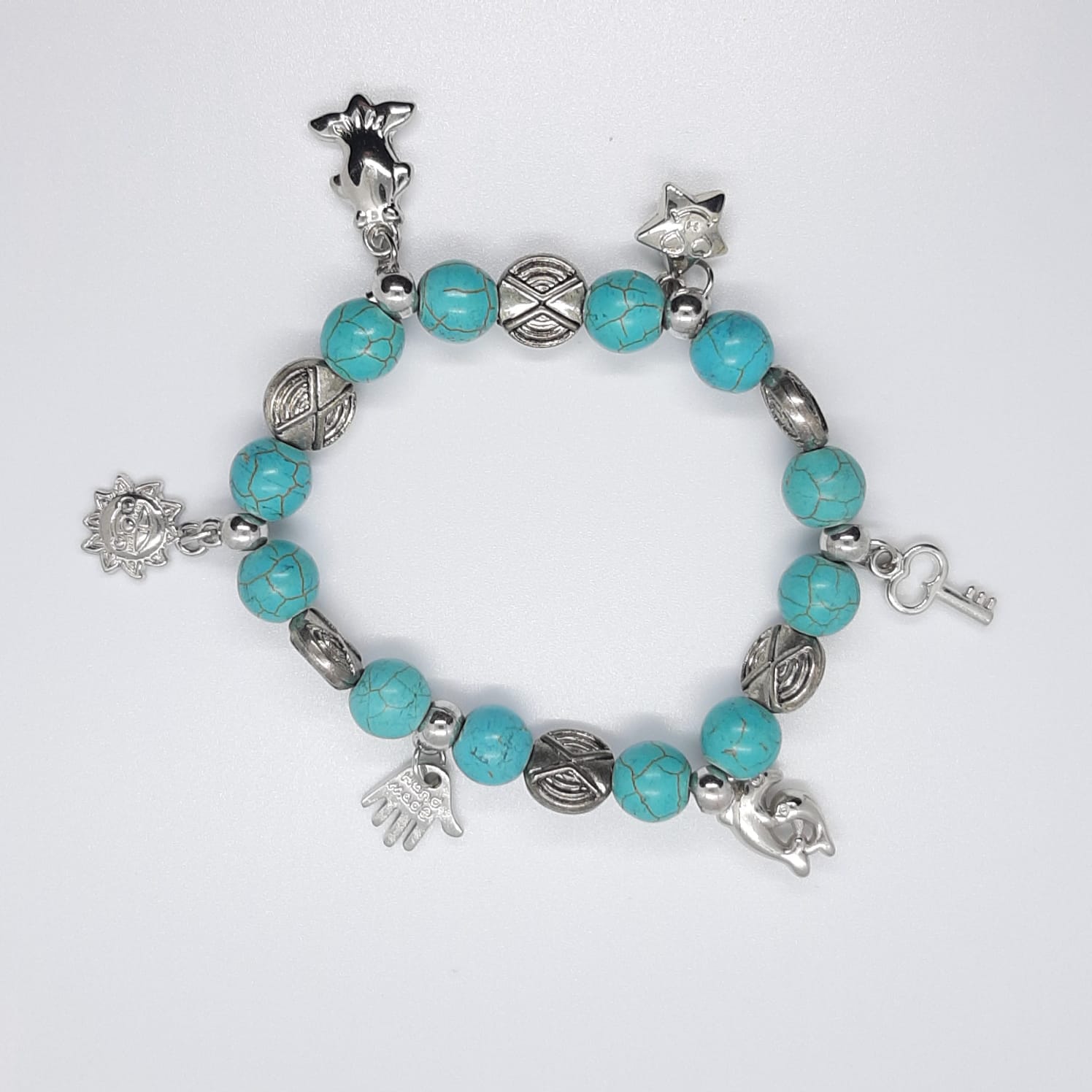 bracciale pietra turchese charm