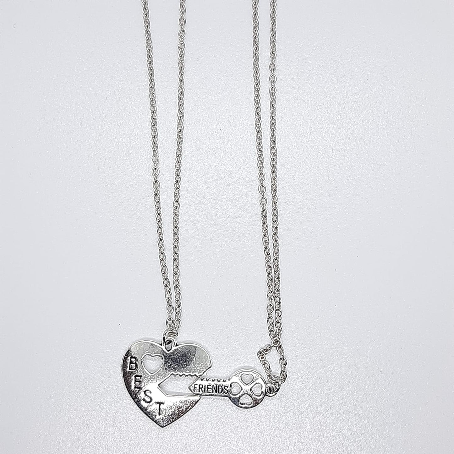 collana argento amicizia cuore chiave pendente