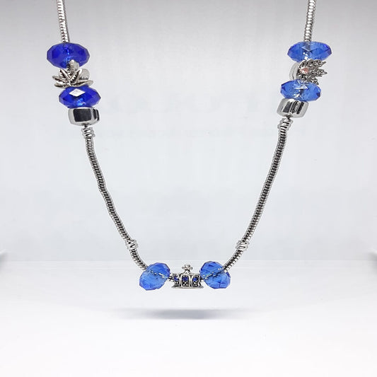 collana argento artigianale murine blu