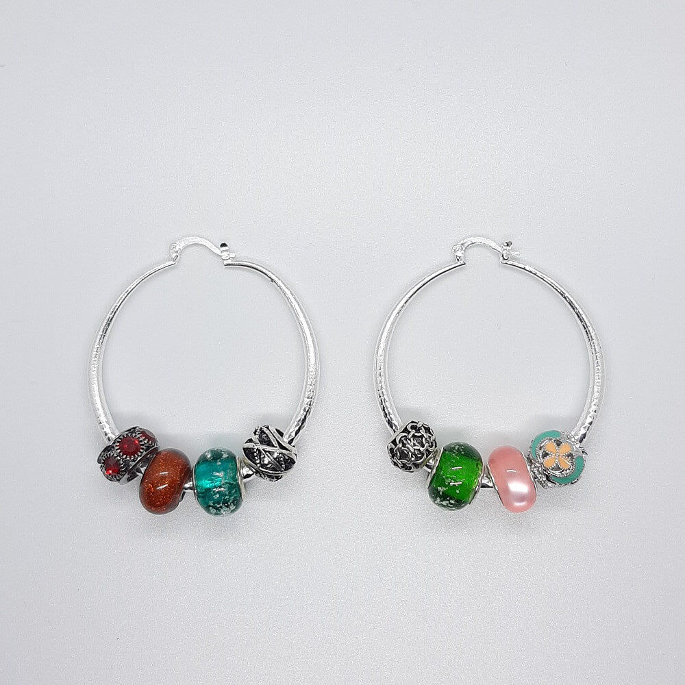 Hoop earrings with charms