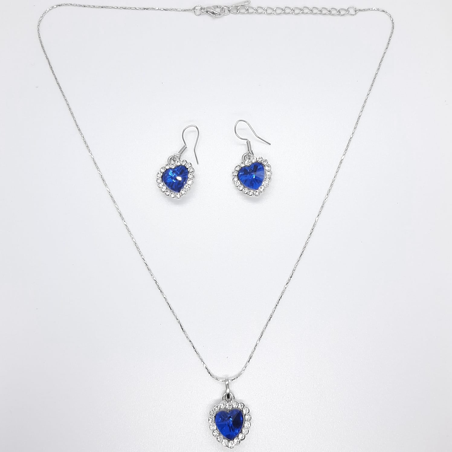 parure set cuore blu