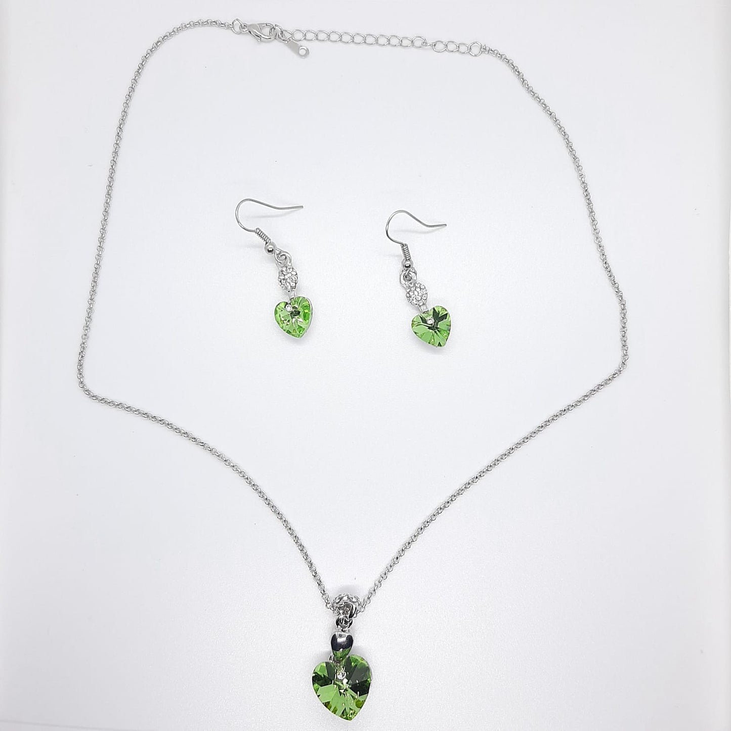 parure set cuore verde